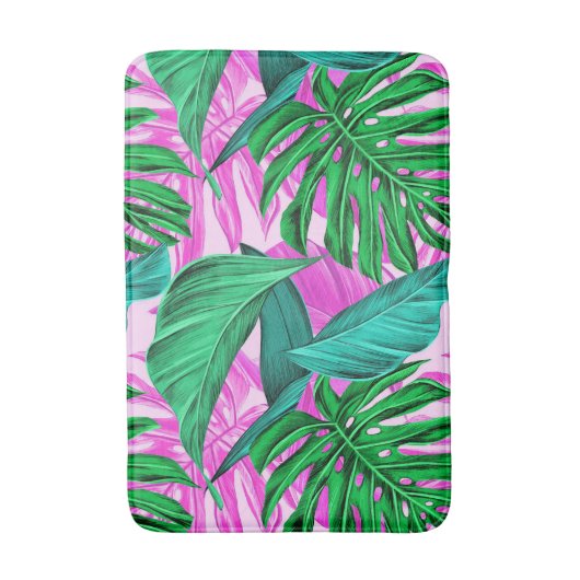 Lush Tropical Island Foliage Bath Mat (Voorkant Verticaal)