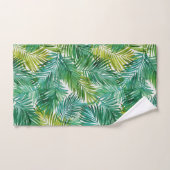 Lush Tropical Island Green Palm Leaf Watercolor  Bad Handdoek (Handdoek)