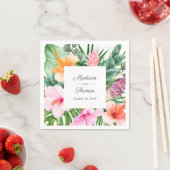 Lush Tropical Waterverf Floral Wedding Servet (Insitu)