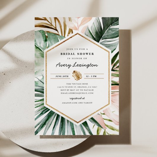 Lush Tropics Bridal Shower Invitation Kaart