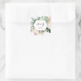 Lush Tropics Favor Square Sticker