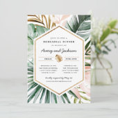 Lush Tropics Rehearsal Dinner Invitation Kaart (Staand voorkant)