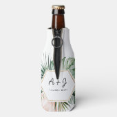 Lush Tropics Wedding Bottle Cooler Cozy (Fles Achterkant)