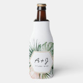 Lush Tropics Wedding Bottle Cooler Cozy (Fles Voorkant)