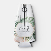 Lush Tropics Wedding Bottle Cooler Cozy (Achterkant)