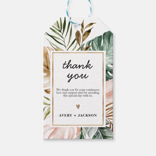 Lush Tropics Wedding for Label Cadeaulabel (Voorkant)