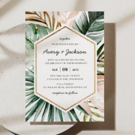 Lush Tropics Wedding Invitation Kaart