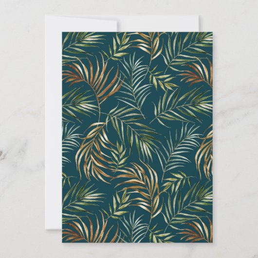 Lush Tropics Wedding Invitation Kaart (Achterkant)
