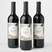 Lush Tropics Wedding Wine Label Wijn Etiket (Flessen)