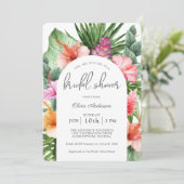 Lush Tropisch Bloemen Vrijgezellenfeest en Luau Kaart (Staand voorkant)