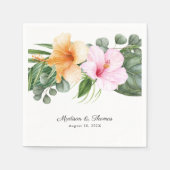 Lush Tropische Bloemen Strand Luau Bruiloft Servet (Voorkant)