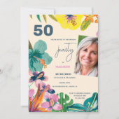 Lush Tropische Luau Bloemen Zomer Verjaardagsfeest Kaart (Voorkant)