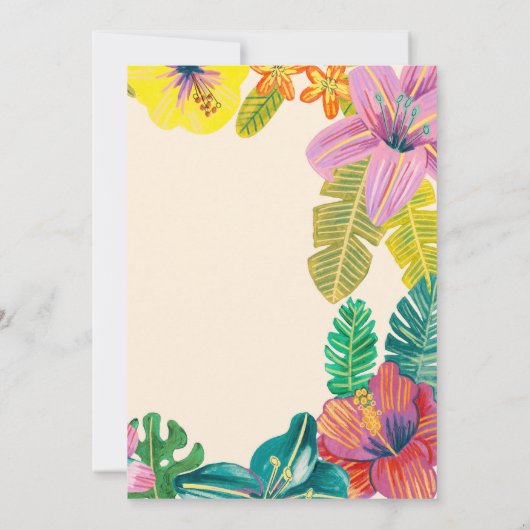 Lush Tropische Luau Bloemen Zomer Verjaardagsfeest Kaart (Achterkant)