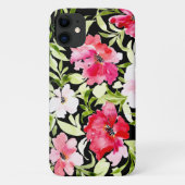 Lush tropische rode roze bloemen bladeren Case-Mate iPhone case (Achterkant)