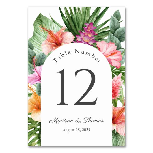 Lush Tropische Waterverf Floral Kaart (Achterkant)