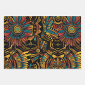 Lush Turquoise "Aztec Dream" Elegant Wrapping Pape Inpakpapier Vel (Voorkant 2)
