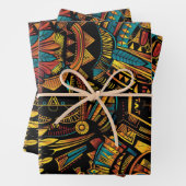 Lush Turquoise "Aztec Dream" Elegant Wrapping Pape Inpakpapier Vel (In situ)