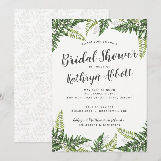 Lush varen tropische botanische bruiloft Vrijgezel Kaart (Voorkant / Achterkant)