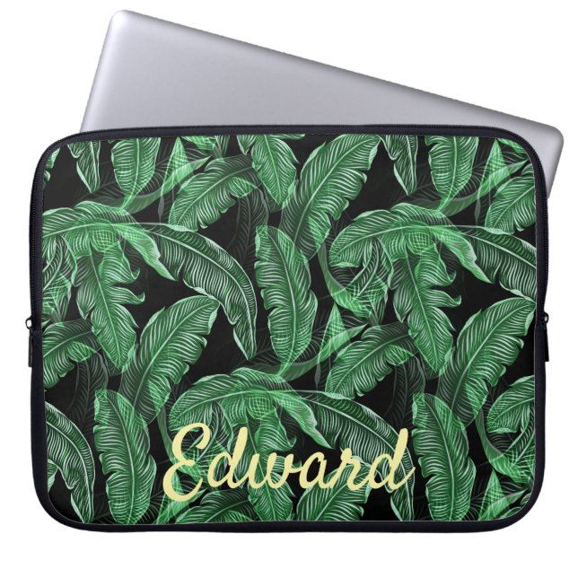 Lush Warm Oerwoud Leaves Laptop Sleeve (Voorkant)