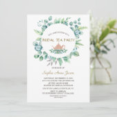 Lush Waterverf Eucalyptus Bridal Tea Party Kaart (Staand voorkant)