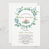 Lush Waterverf Eucalyptus Bridal Tea Party Kaart (Voorkant / Achterkant)