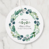 Lush Waterverf Eucalyptus Greenery Wedding Bedankjes Labels (Achterkant)