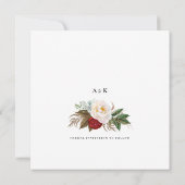 Lush Waterverf Floral Bouquet Monogram Wedding Save The Date (Achterkant)