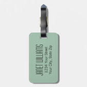 Lush Waterverf Floral Monogram Bagagelabel (Achterkant verticaal)