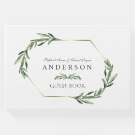 Lush Waterverf Greenery Geometric Wedding Gastenboek