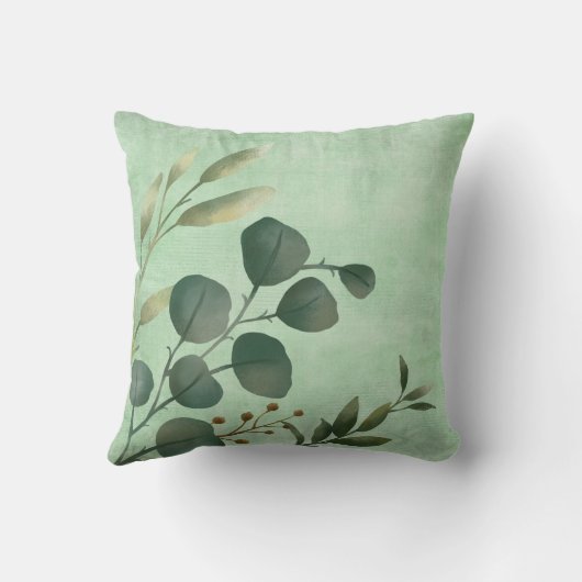 Lush Waterverf Greenery Leaves Baby Birth Stats Kussen (Achterkant)