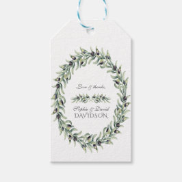 Lush Waterverf Olive Branches Wreath Wedding Cadeaulabel