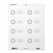 Lush Waterverf Olive Branches Wreath Wedding Etiket (Full Sheet)