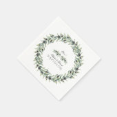 Lush Waterverf Olive Branches Wreath Wedding Servet (Hoek)