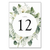 Lush White Flowers en Greenery Wedding Kaart (Achterkant)