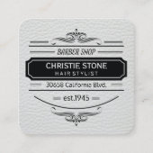 Lush White Leather Print Retro Label Barber (Voorkant)