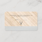 Lush White Leather Wood Trim Retro Label Barber (Achterkant)