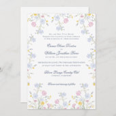 Lush Wildflower Meadow Wedding Kaart (Voorkant / Achterkant)