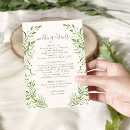 Lush Woodland Leaves Greenery Wedding Details Kaar RSVP Kaartje