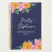 Lush Yellow Pink Floral Arrangements Name Planner (Voorkant)