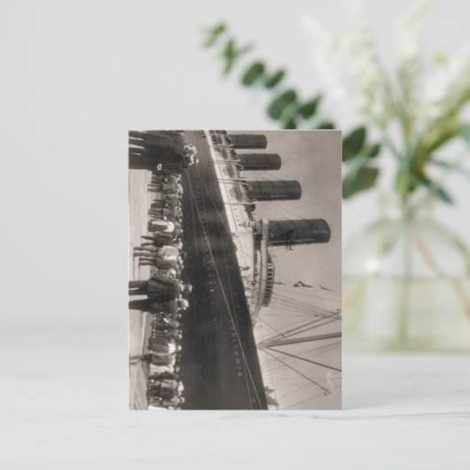 Lusitania Arrives New York City 1907 Briefkaart (Staand voorkant)