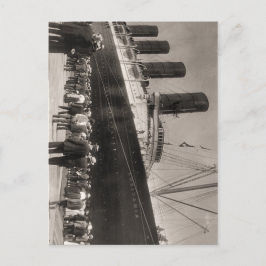 Lusitania Arrives New York City 1907 Briefkaart (Voorkant)