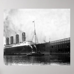 Lusitania Docking Poster