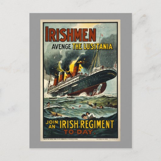  Lusitania Irishmen Avenge! Briefkaart (Voorkant)