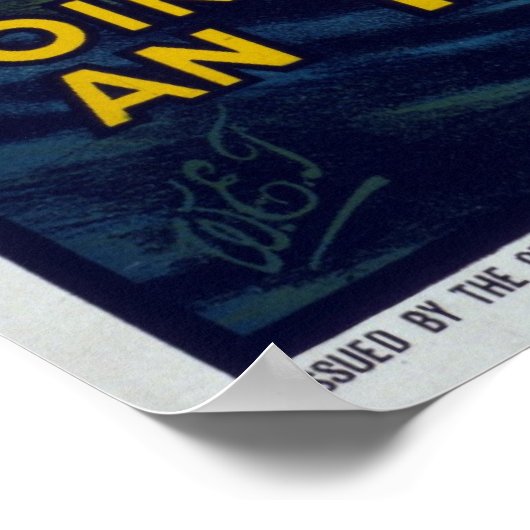 Lusitania zinken, WW1 Leger poster (Hoek)