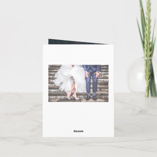 Lusjes Liefde Rode Hart Trouwfoto Bedankkaart (Achterkant)