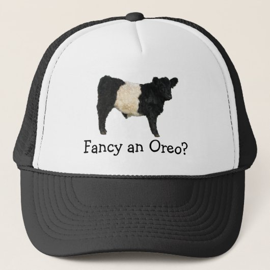 Lust je een Oreo? Belted Galloway Koe Trucker Pet (Voorkant)