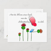 Lustger Spruch "Schmetterling" Briefkaart (Voorkant / Achterkant)