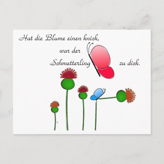 Lustger Spruch "Schmetterling" Briefkaart (Voorkant)