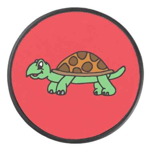 Lustiege Schildkröte Hockey Puck (Voorkant)