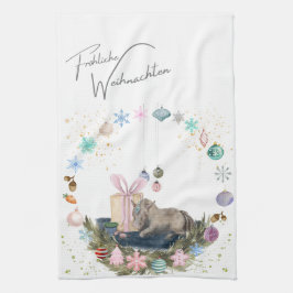 Lustig süsses Küchentuch mit Pferdebild Theedoek